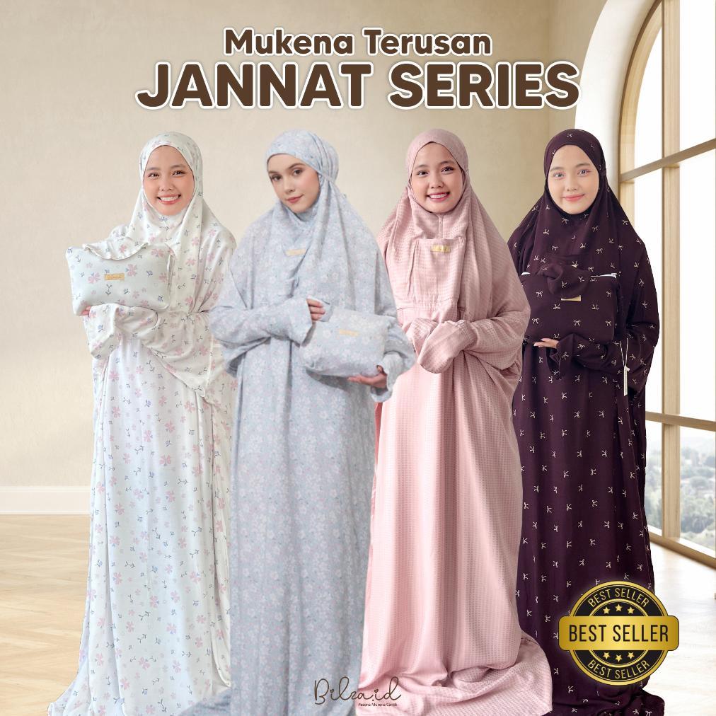 Mukena Dewasa Terusan Motif Jannat Series By Bilza.id Bahan Rayon Viscose Adem Nyaman