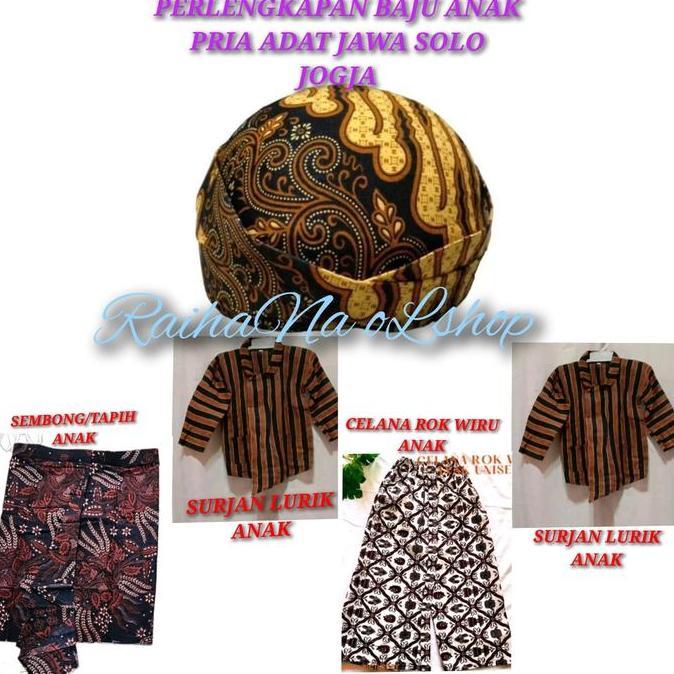 Disc Baju Surjan Lurik Anak Pria | Baju Kebaya Lurik Anak Perempuan | Pakaian Nasional Anak Laki / P
