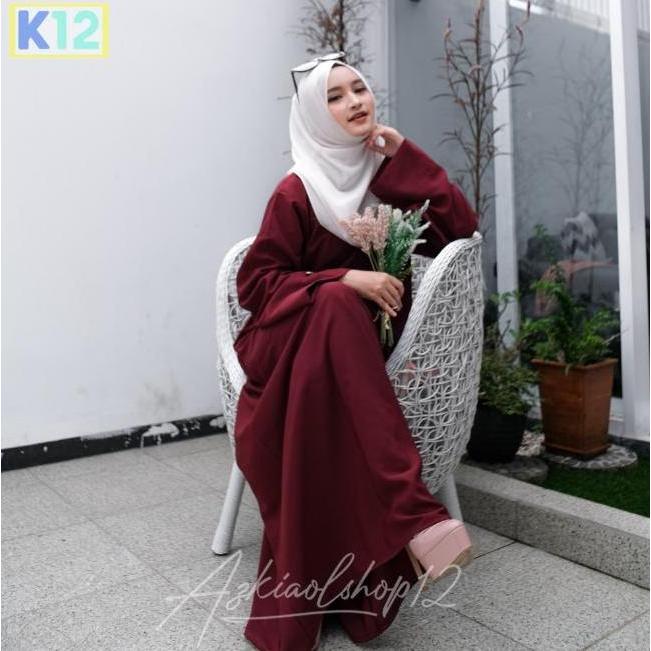 Abaya Muslimah Wanita Arab Umroh Hitam Lembut Gamis Basic Jubah Syari Dress Ready