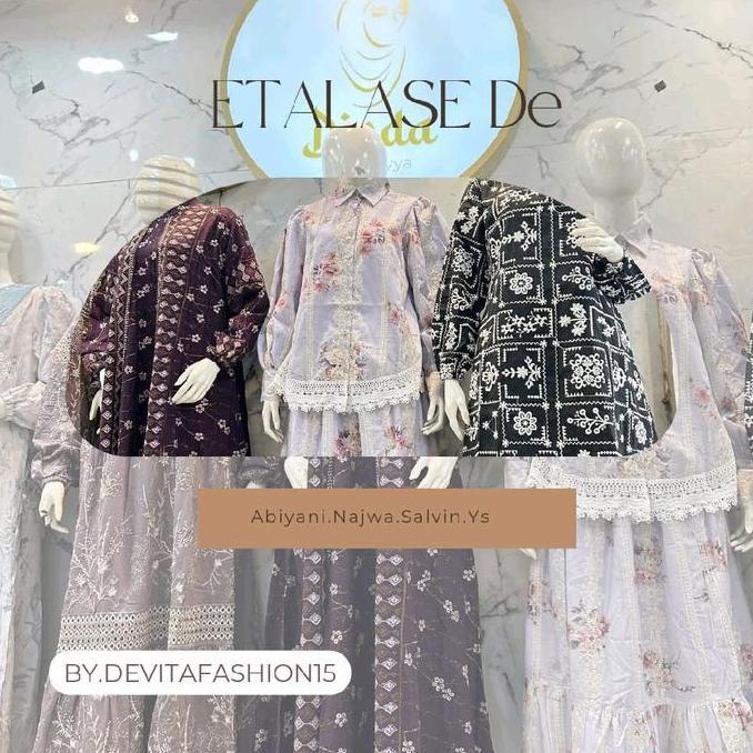 Dress Abiyan Najwa Salvina YS Orinal LFY Live TGL JAN SIANG Fashion Muslim Devitafashion Gamis Midi