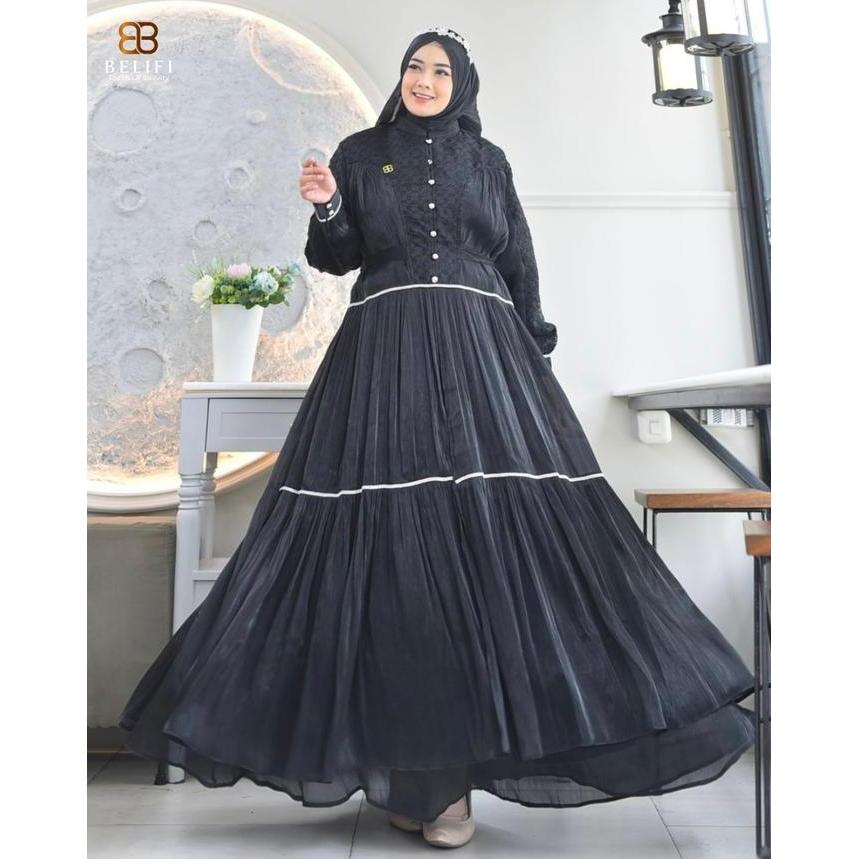 Clearance Sale - Gamis Kondangan Mewah Miray Series Elegan Rose Organza dan Brukat Mewah