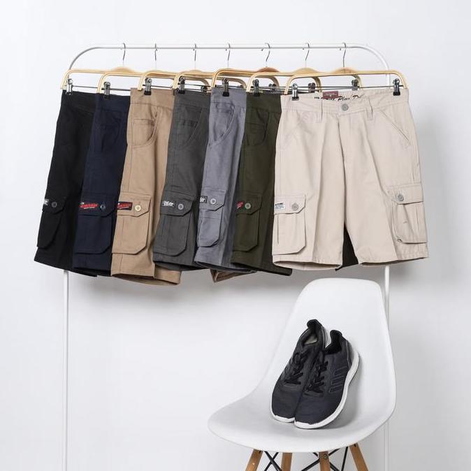 DV191 - celana cargo pendek pria pants drill plus bahan twill canvas / celana pendek cargo pria Amer