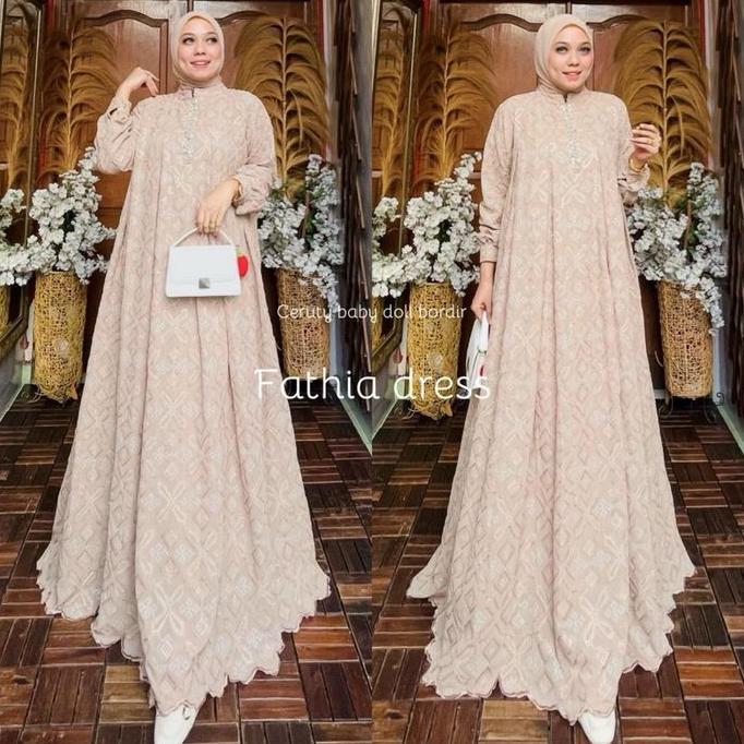 Ohc Dress Modis Simple Busui - Fathia Dress Pesta Kondangan Lebaran Terbaru - Muslim, Wanita