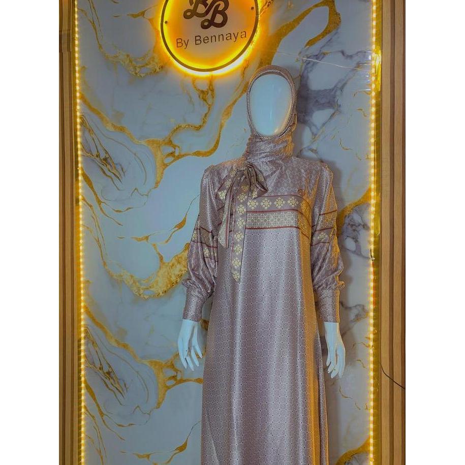 RIFANI DRESS SET  LUXURY SILK -  LEBARAN  SEGI EMPAT gamis kaftan abaya raya collection outfit bukbe