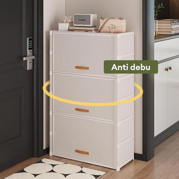 Rak Sepatu Anti Debu Tertutup Lemari Sepatu Kain 9 Susun Rak Sepatu Portable Tahan Air & Debu