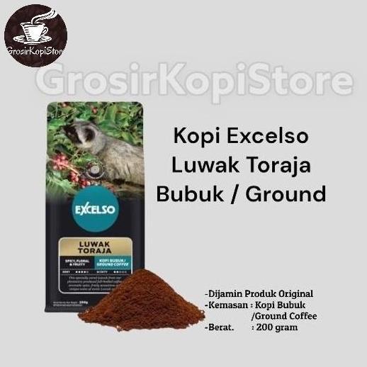 Kopi Excelso Luwak Toraja Bubuk 200gr- Coffee Bubuk Luwak Toraja Excelso
