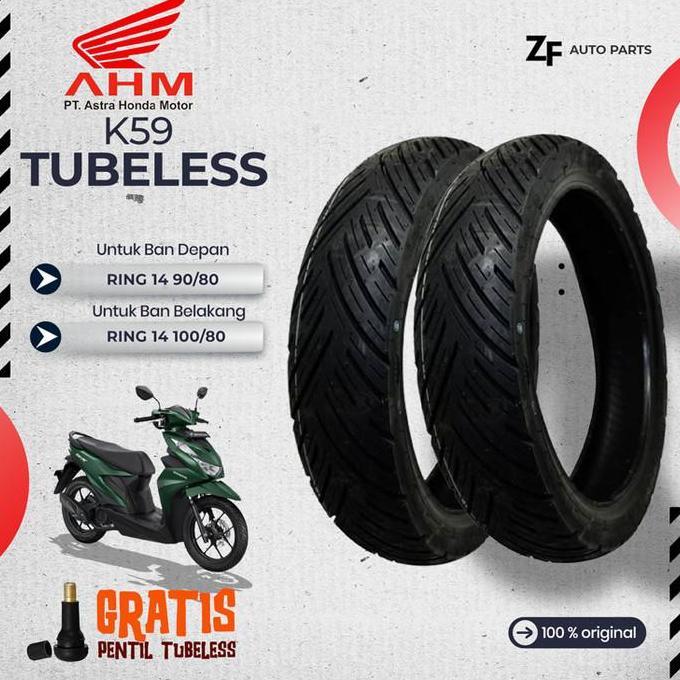 Ban Motor Matic Ring 14 100/80 Honda AHM Federal K59 Tubeless