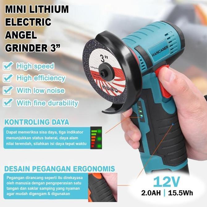 Mesin Gerinda Angle Grinder Mini Penggiling Sudut ListrikGerinda tanpa kabel