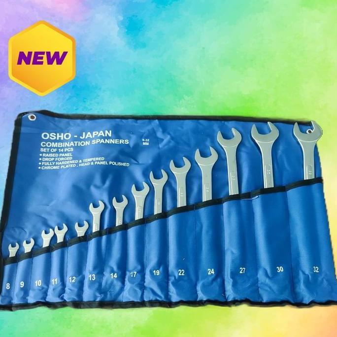 OSHO JAPAN Kunci Ring Pas 14 PCS Set - Wrench Set 11 Pcs 8 - 32