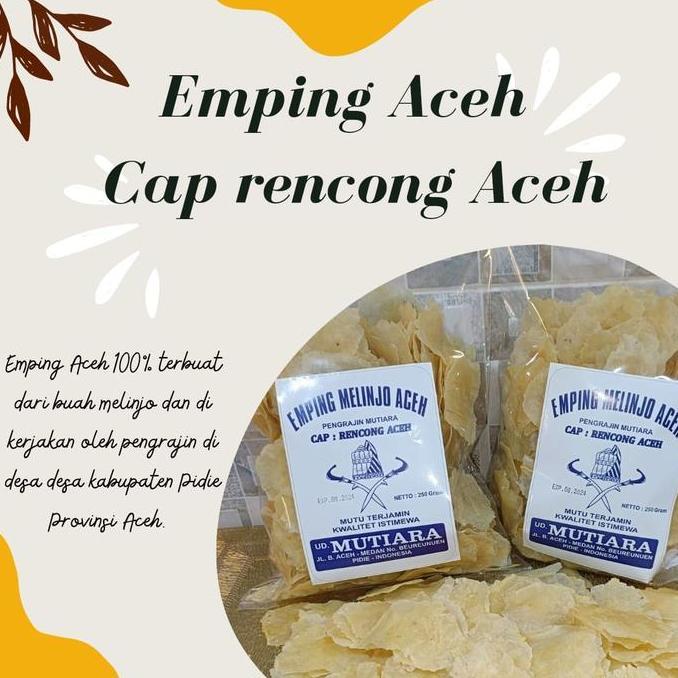 Emping melinjo aceh 500 g grade A Mutiara