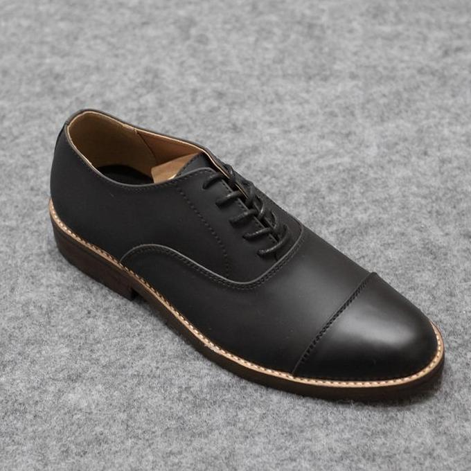 Awet Sanada Derby Oxford Black - Brygan Craftmanship Sepatu Kerja Pantofel Pria Shoes Hitam