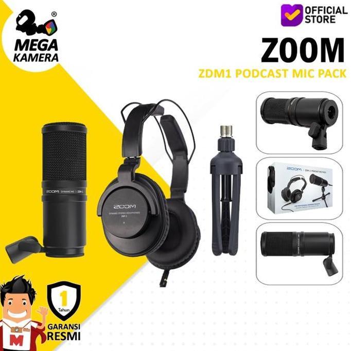 TERLARIS Zoom ZDM-1 Podcast Mic Pack with Headphones - Tabletop Stand ZDM1