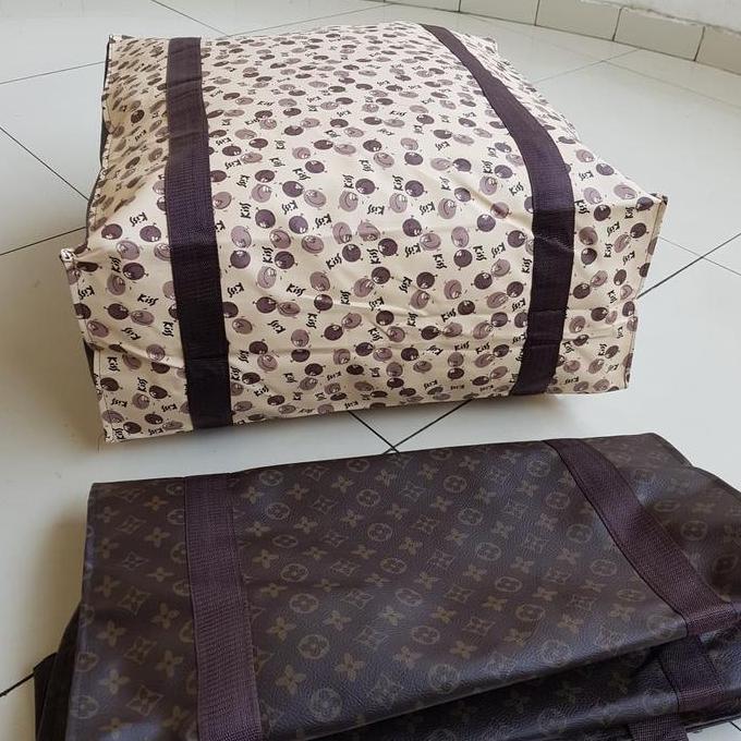 Tas kain jumbo, tas belanja, tali puter, sleting dobel, kuat