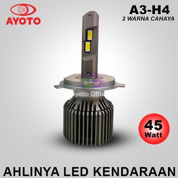 (2pcs) Lampu LED Mobil AYOTO A2-H4 PNP 45 Watt 10000LM