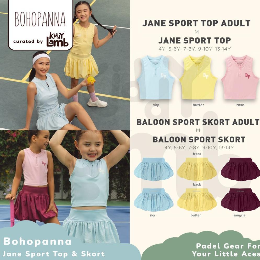 NEW PORODUK BOHOPANNA JANE SPORT TOP & BALOON SPORT SKORT / BAJU OLAHRAGA ANAK DAN DEWASA POLOS PERE