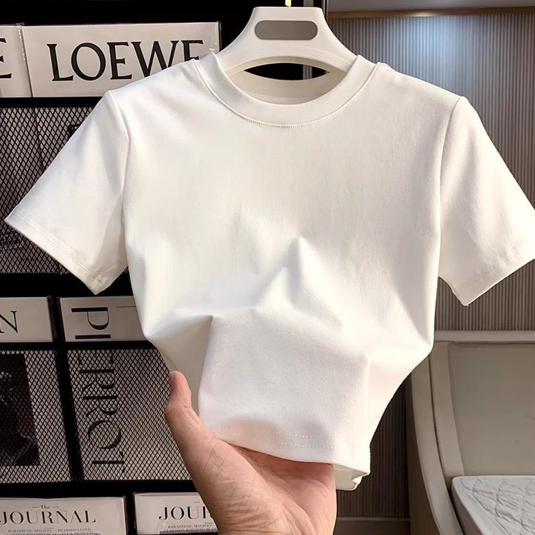 XiaozhaiNv kaos crop wanita korea | kaos crop polos wanita | baju atasan wanita terbaru | crop top o