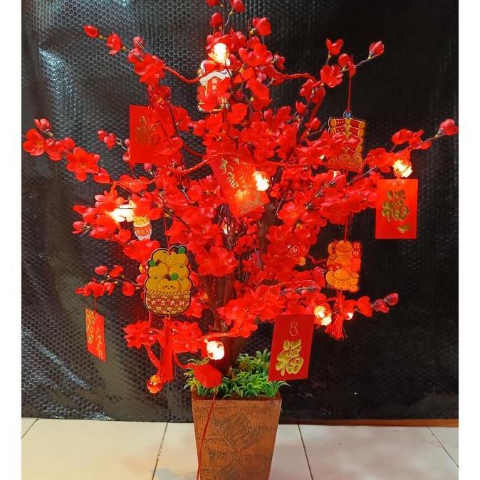 Pohon imlek meihua angpao mehwa sakura besar 87cm hiasan gantung imlek LJ