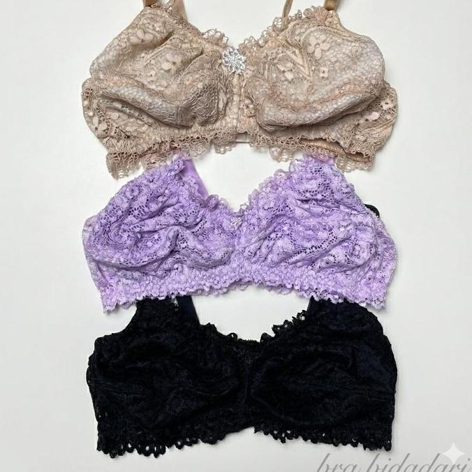 PROMO Paket Bra Brukat/Brokat/Renda 3pcs Murah Dan Cantik Ukuran 40 n 42 Warna Warni bh Wanita Tanpa