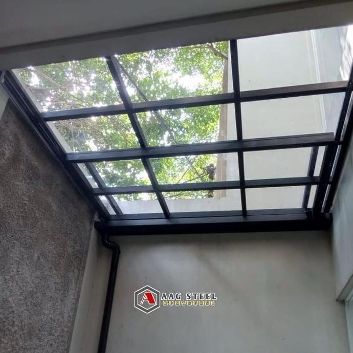 Ironbig- Kanopi Sleding Tuas Catrol Solarflat 1,2Mm Rangka Holow 4X8 Dan 4X6  Minimalis  Besi Bulat