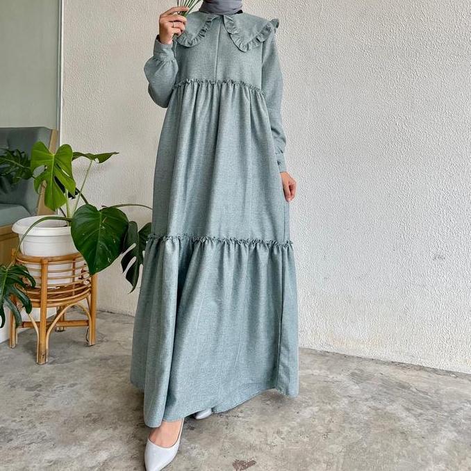 Grade Ori Keenan Dress By Kaluna Indonesia || Gamis Katun Polos Madina Korean Style