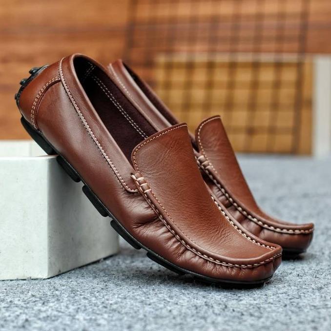 Grade Ori Sepatu Pria Kickers Moccasin Slop Kulit Asli Bisa Cod