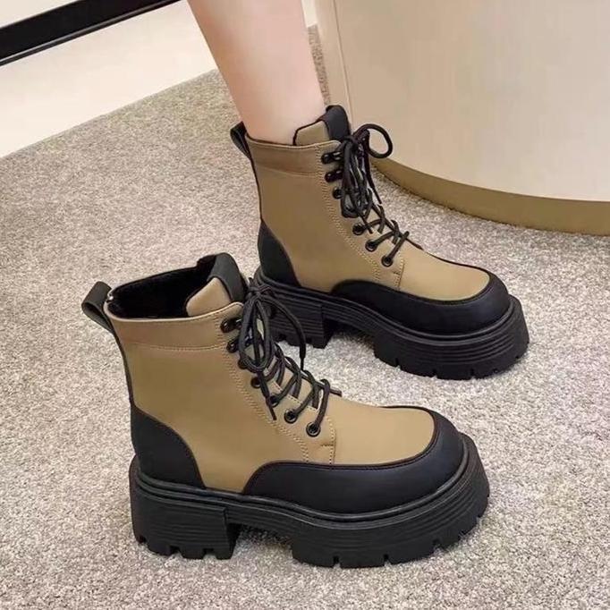 Termurah  Sepatu Boots Martin Boots Sepatu Kulit Sneaker Boots Premium Korean Style S43