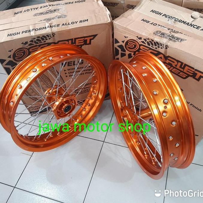 Velg supermoto paket klx 150/D tracker 150 ful scarlet racing original