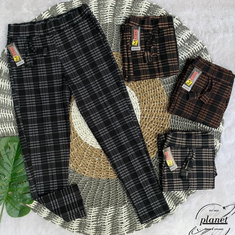 BEST SELLER CELANA PANJANG JUMBO WANITA CELANA KOTAK KOTAK CEWEK BIG SIZE TARTAN PANTS CEWEK MOTIF T