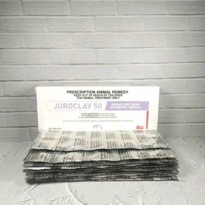 Juroclav 50Mg Tablet Antibiotik Kucing Dan Anjing Per Tablet