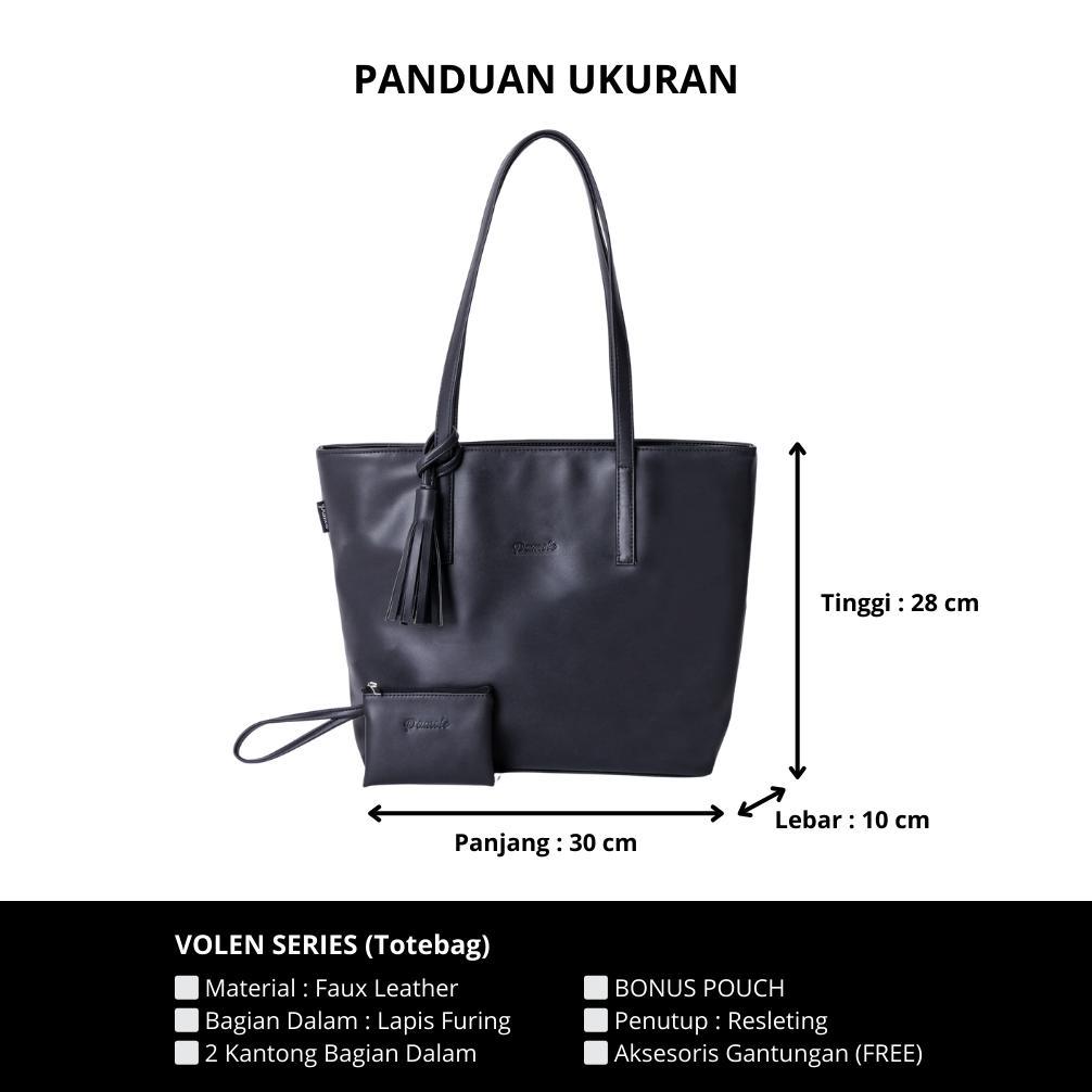 BEST SALE PAMOLE - TOTE BAG WANITA BAHAN KULIT SINTETIS PENUTUP RESLETING - VOLEN SERIES