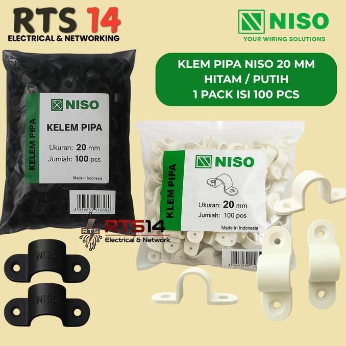 KLEM PIPA LISTRIK 20MM NISO ( 100 PC ) / CLAMP PIPA CONDUIT 20 MM NISO