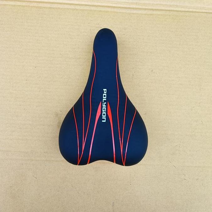 Promo Saddle Polygon Black Red. Sadel Sepeda MTB Hitam Merah Empuk Original Diskon