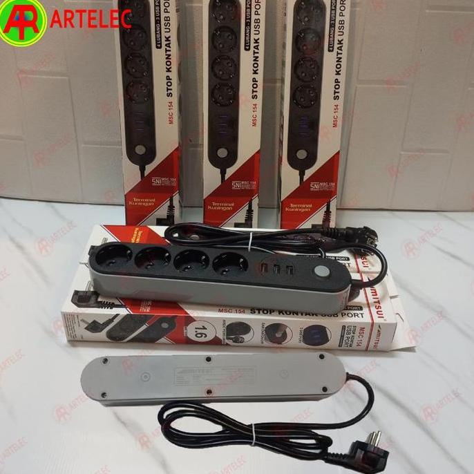 Gercep- Colokan Listrik Mitsui Msc-154-Usb | Cok Sambung | Kabel Extension