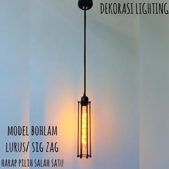 BEBAS ONGKIR - L650 lampu gantung vintage1lampu+ lampu filamen edison LED 6-7W
