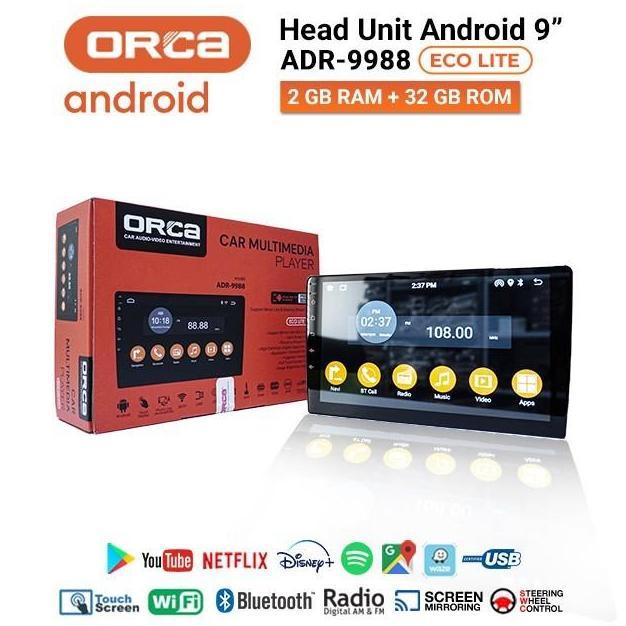Head Unit Tv Android 9 Inch Orca Adr-9988 Harga Ekonomis - Orca Best Seller