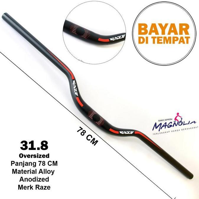 Promo Handlebar Stang Stir Sepeda MTB Oversize Alloy Anodized Merk Raze Diskon