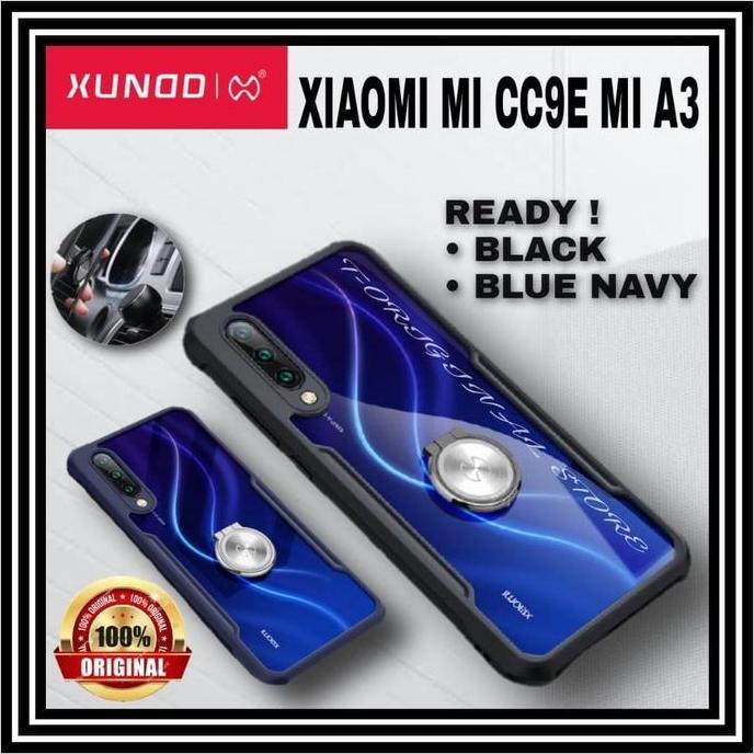 XUNDD I-RING ORI XIAOMI MI CC9E / MI A3 HARD SOFT BUMPER CASE CLEAR