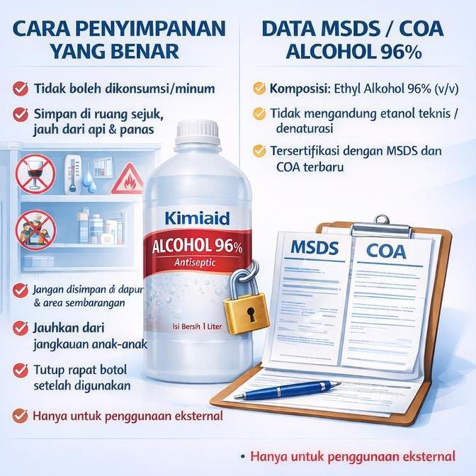 Medivix- Kimiaid Alcohol 96% 5 Liter Ethanol 96% Disinfektan Antiseptik Alkohol Pembersih Non Food G