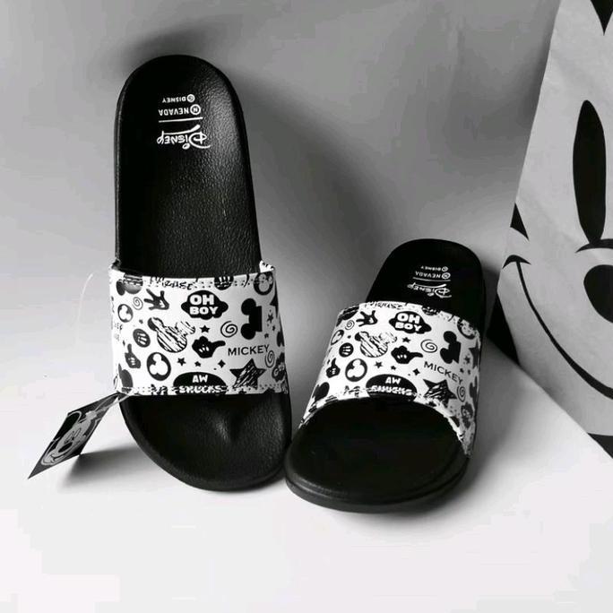 [CUCI GUDANG] / Sandal Selop Nevada Mickey Mouse Star Pria Wanita Anti Licin Shoes Sendal Karet Hita