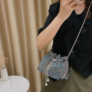 BESTPROMO BUCKET BAG WANITA IMPORT - TAS SELEMPANG WANITA BLING BLING IMPORT TERBARU FASHION KOREA -