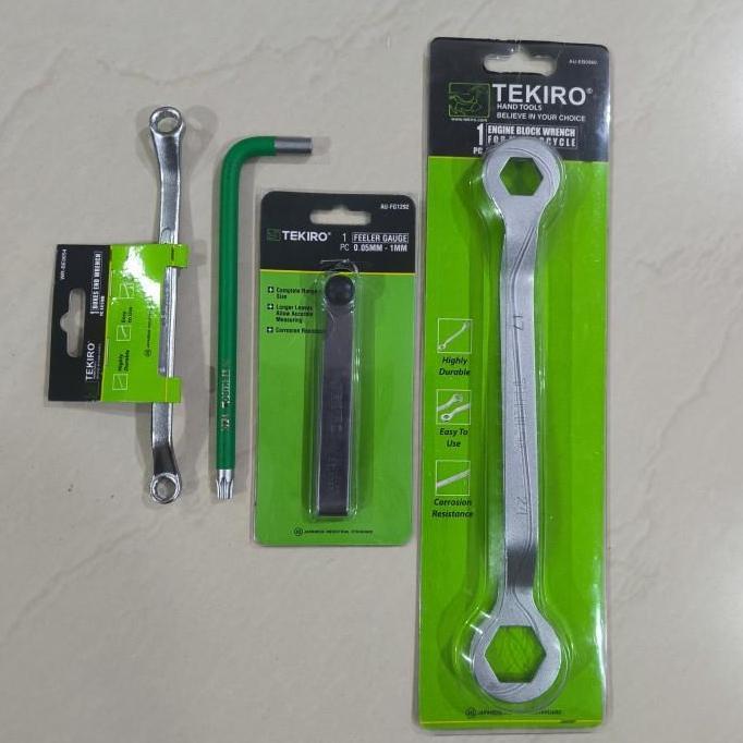 Promo TEKIRO PAKET STEL KLEP 4PCS (stel klep+feeler +ring 8x9+kunci 17x24) Diskon