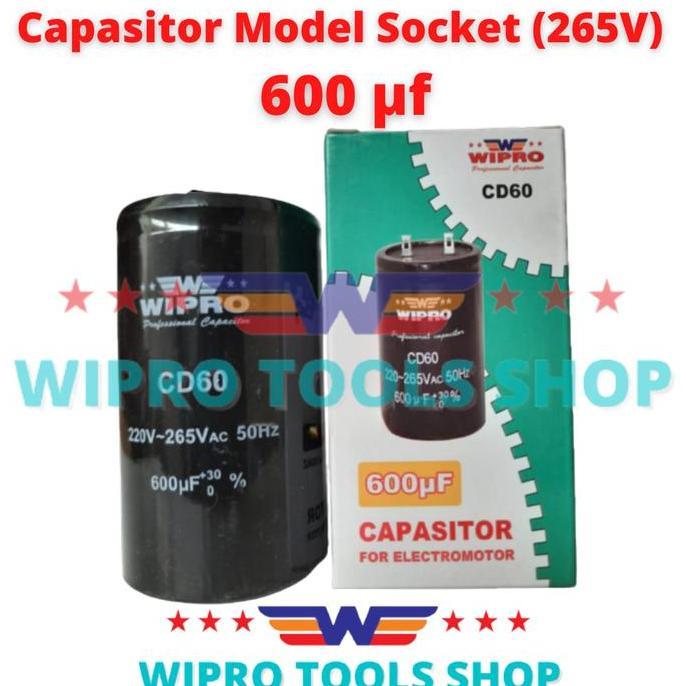 Promo Kapasitor Capasitor Model Socket 265V - 600 mf uf WIPRO Diskon