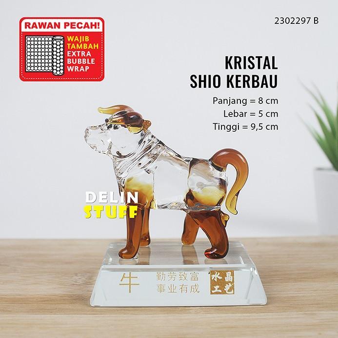 Kristal Shio Kerbau / Pajangan Kristal Shio Sapi / Kado Ulang Tahun Patung Shio 2302297B