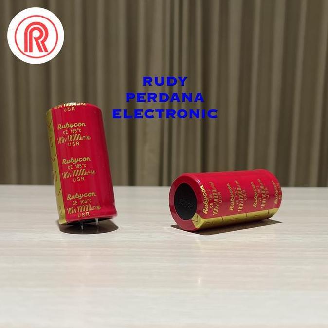 KAPASITOR ELCO ELKO 10000UF 100V 10000 UF 100 VOLT RUBYCON RED USR TERBAIK