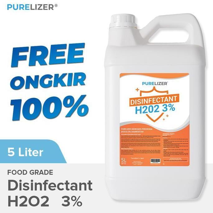 Ready Siap Kirim PURELIZER Disinfectant H2O2 3% 5 Liter Disinfektan Food Grade 5L
