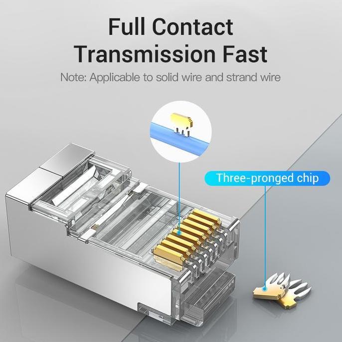 Trikalw- Vention Connector Lan Ftp Rj45 Fast Ethernet Modular Plug Crimp