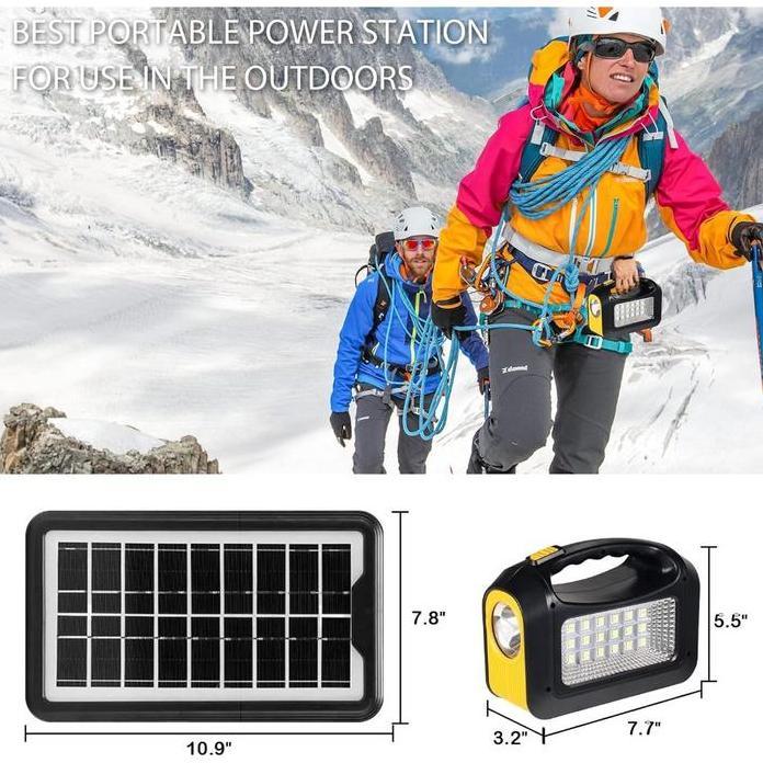Solar Light Lampu Panel Surya VDR V-1588S-U Dengan 2 Bohlam - Solar Lighting System Lampu Emergency 