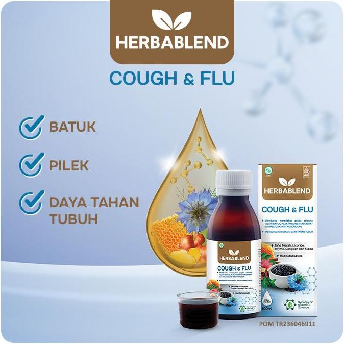 Grildd- Herbablend Cough & Flu (2 Botol X 100 Ml) Suplemen Kesehatan Habbatussauda | Obat Batuk Herb