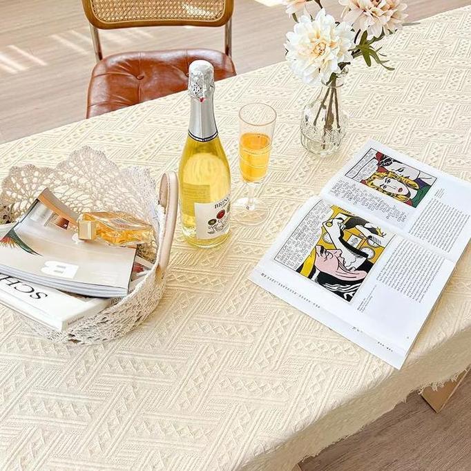 Ready stock Taplak Meja Bergaya Minimalis Estetik / Taplak Meja Persegi / Kain Meja / Alas Meja / No