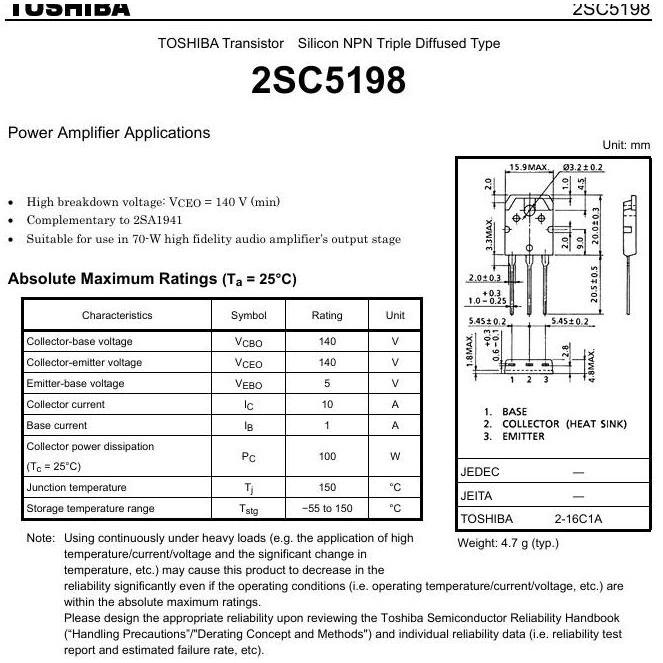 Whynot- Tr Final A1941 C5198 Tr Transistor Japan Jepang Asli Original Ori Tr A 1941 C 5198 2Sa1941 2